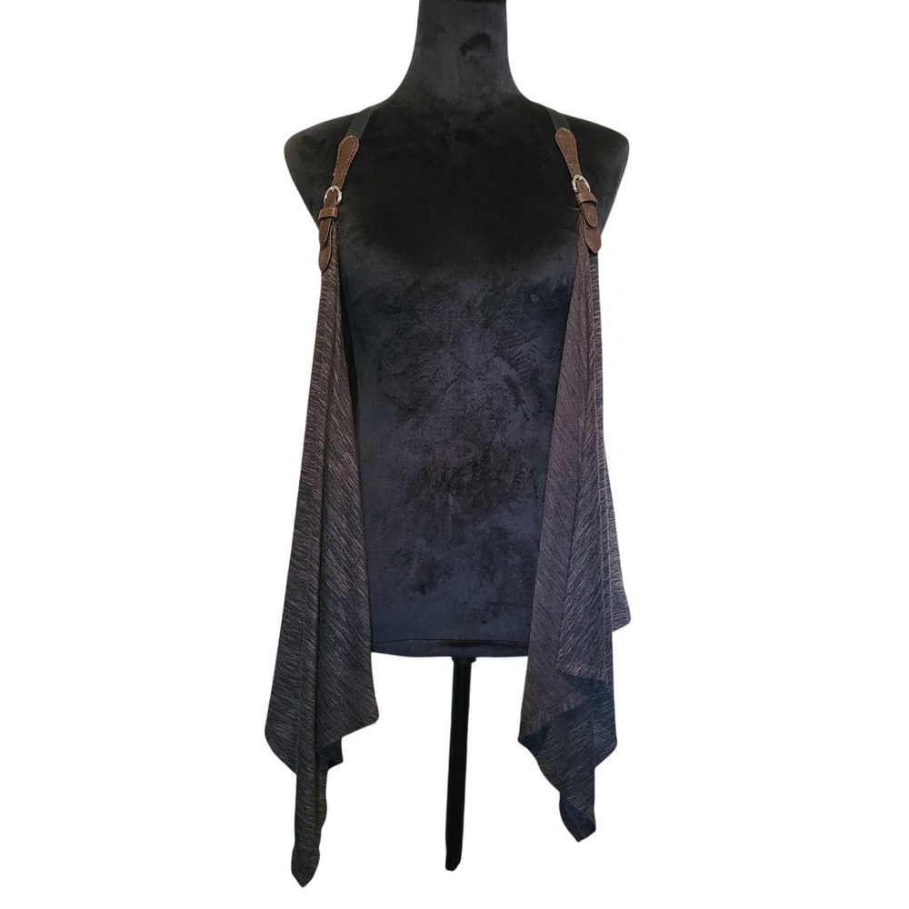 VTG Y2K Buckle Daytrip Vest Women S Faux Leather Indie Sleeze Boho Chic Festival